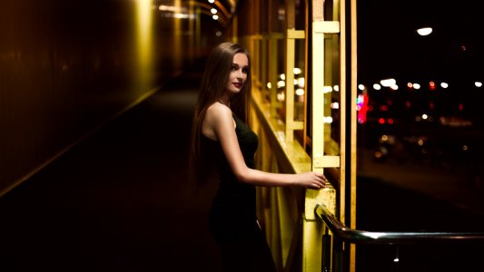 Portrait Of Woman At Night
