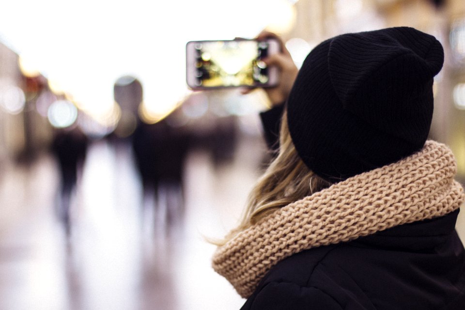 Woman Snapping Photo photo