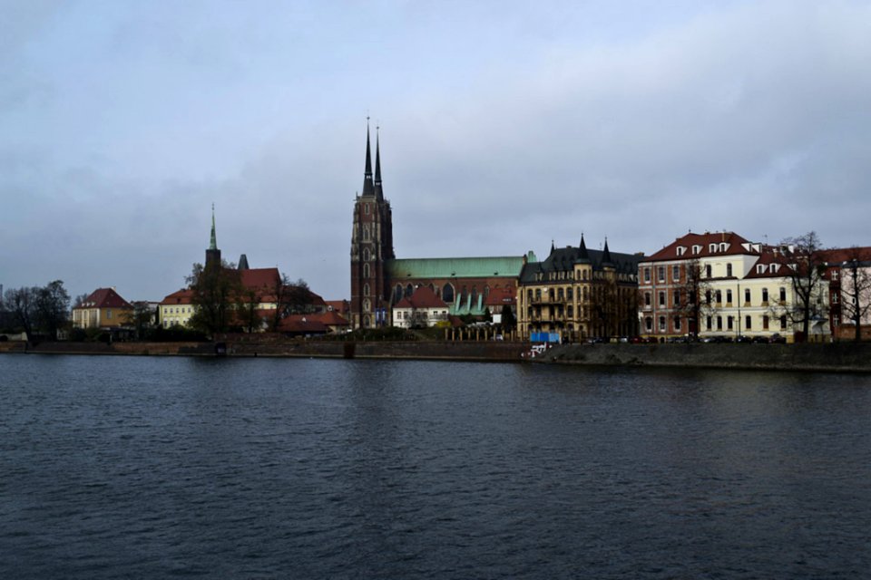 The Oldest Part Of Wroclaw Ostrow Tumski (Cathedral Island) Seen From The Other Side Of Oder River
