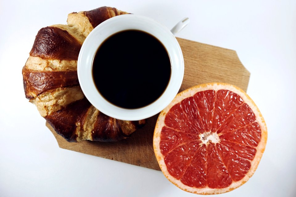 Croissant Coffee And Grapefruit