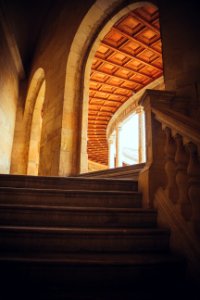 Historic Building With Arched Wooden Roof photo