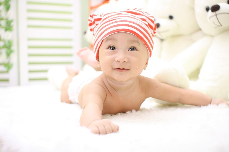 Lying adorable young