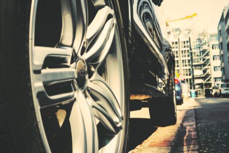 Modern Car Parked On City Street