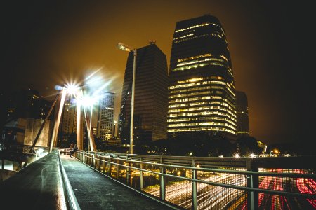 Night Scene Over Bridge photo