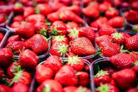 Strawberries On Clear Plastic Containers