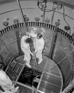Jack Crooks And Jerold Hatton Inside Reactor Tank photo