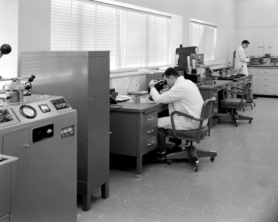 Technician Allen Larkins And Engineer David Willinger In Metallurgical Laboratory