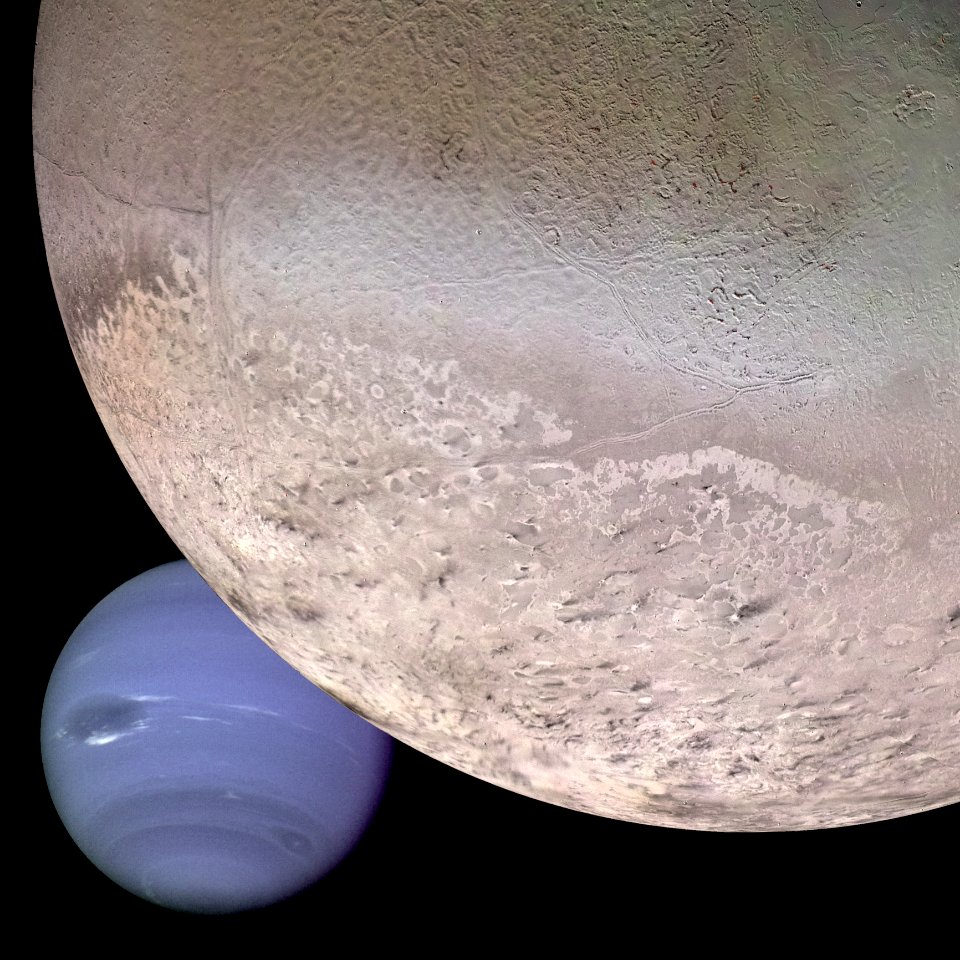 Montage Of Neptune And Triton
