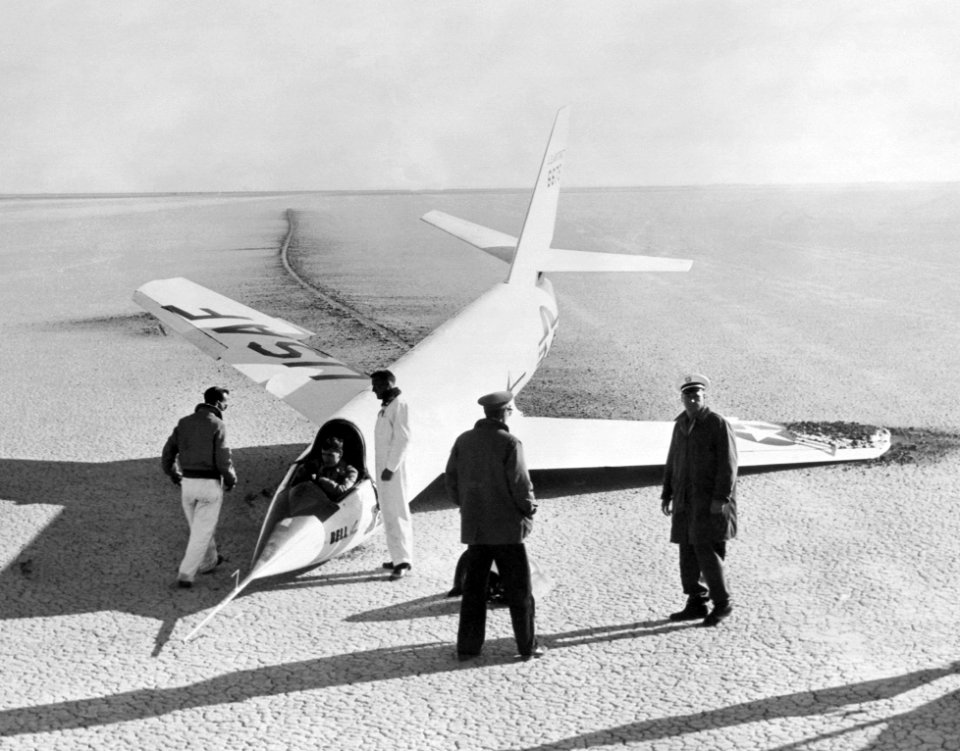 X-2 With Collapsed Nose Wheel