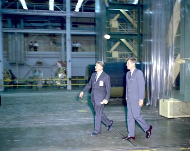 President Kennedy Tours Marshall With Von Braun