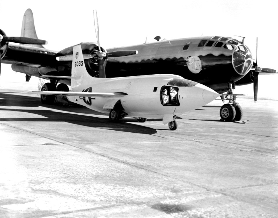 X-1-2 On Ramp With Boeing B-29