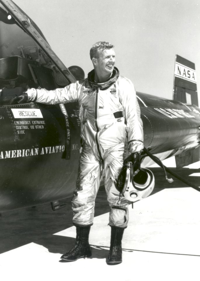Joe Walker Beside An X-15 Airplane