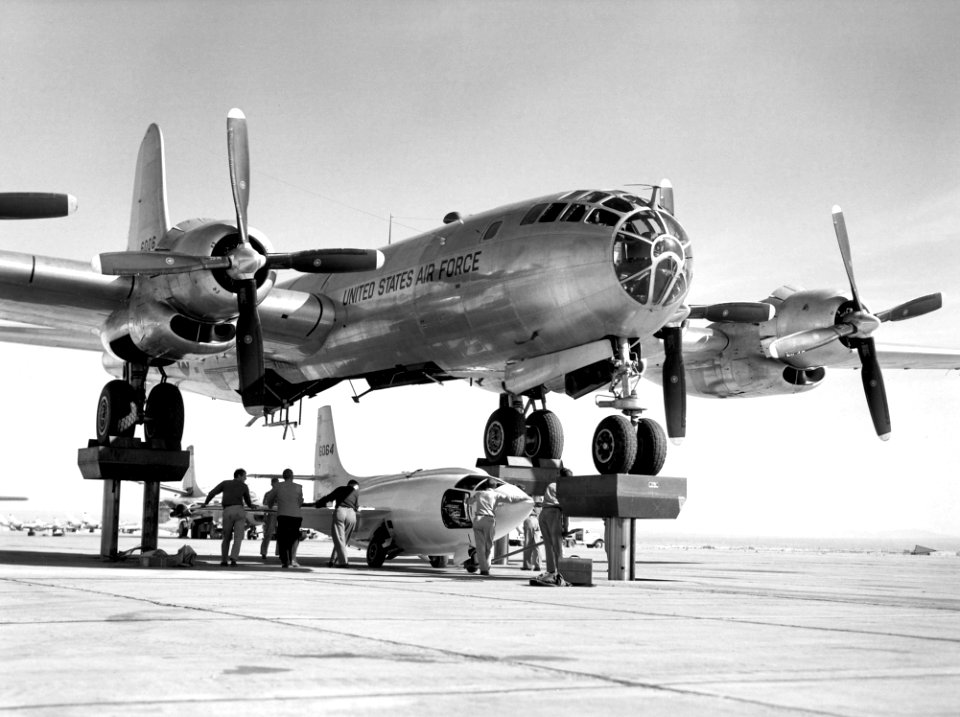 X-1-3 Being Mated To EB-50A Superfortress