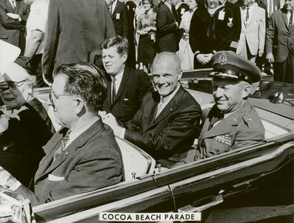 JFK John Glenn And General Davis In Cocoa Beach Parade