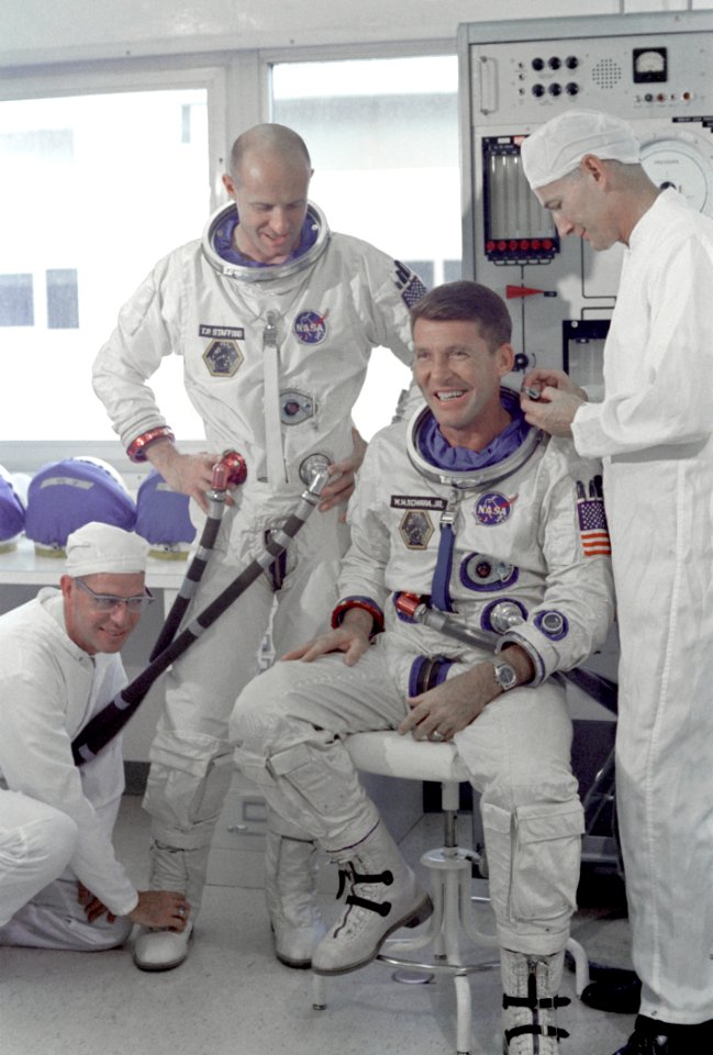 Schirra And Stafford Suit-Up