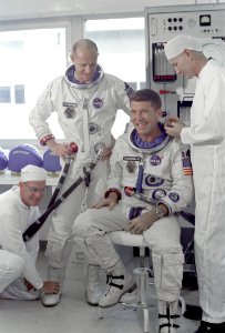 Schirra And Stafford Suit-Up