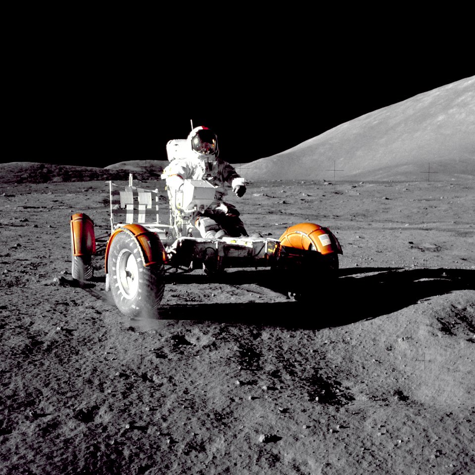Cernan Driving The Rover