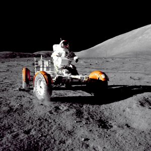 Cernan Driving The Rover