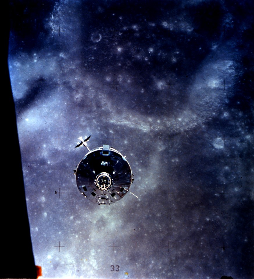 Apollo 16 Command And Service Module Over The Moon