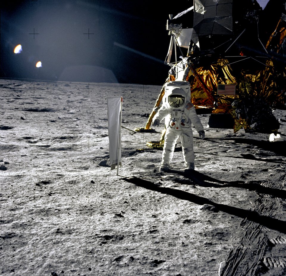 Aldrin Next To Solar Wind Experiment