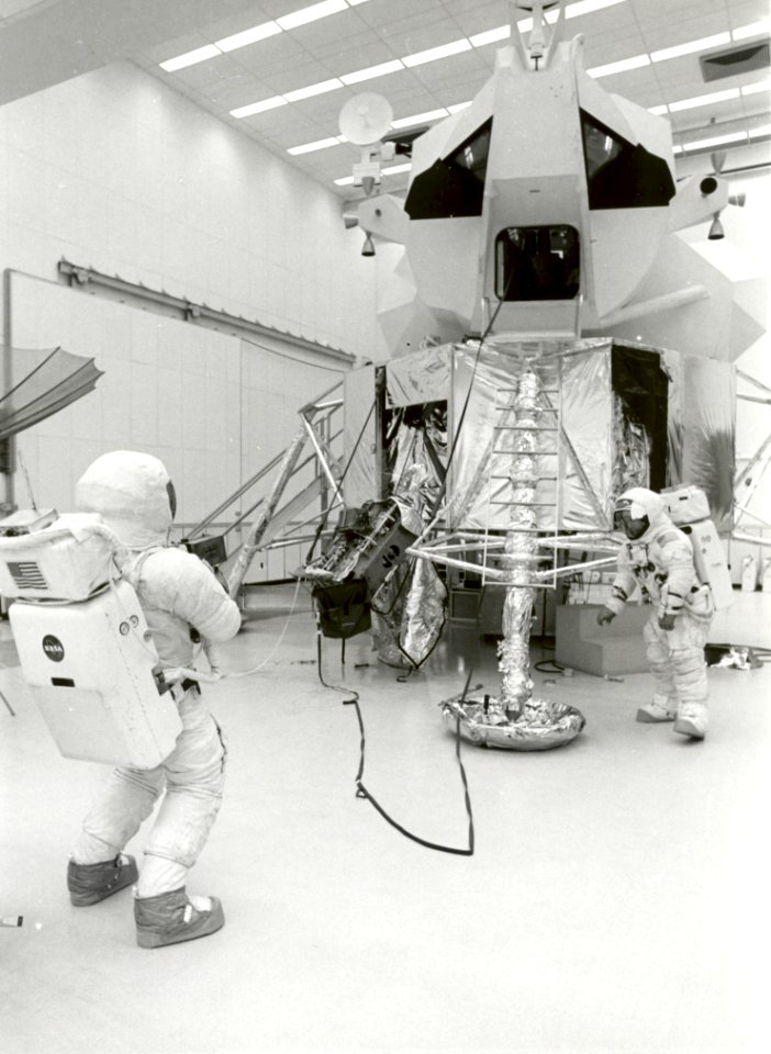 Apollo 13 Astronauts Practice Moonwalk At KSC