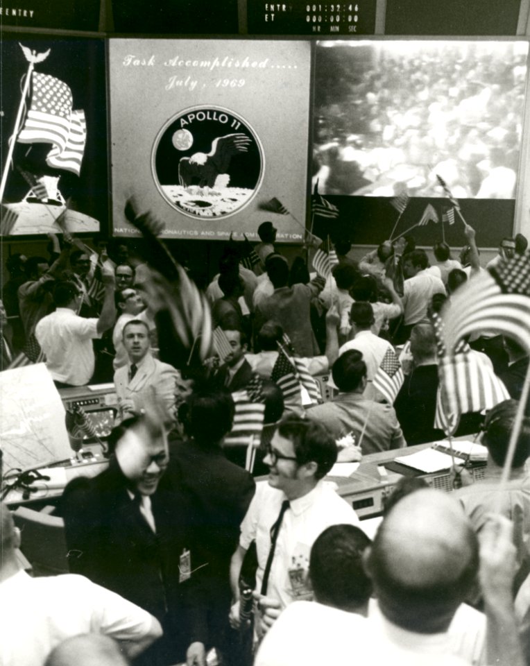 Mission Control Celebrates After Conclusion Of Apollo 11