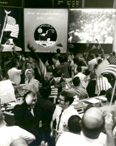 Mission Control Celebrates After Conclusion Of Apollo 11 photo