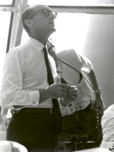 Dr George Mueller Follows The Progress Of The Apollo 11 Mission