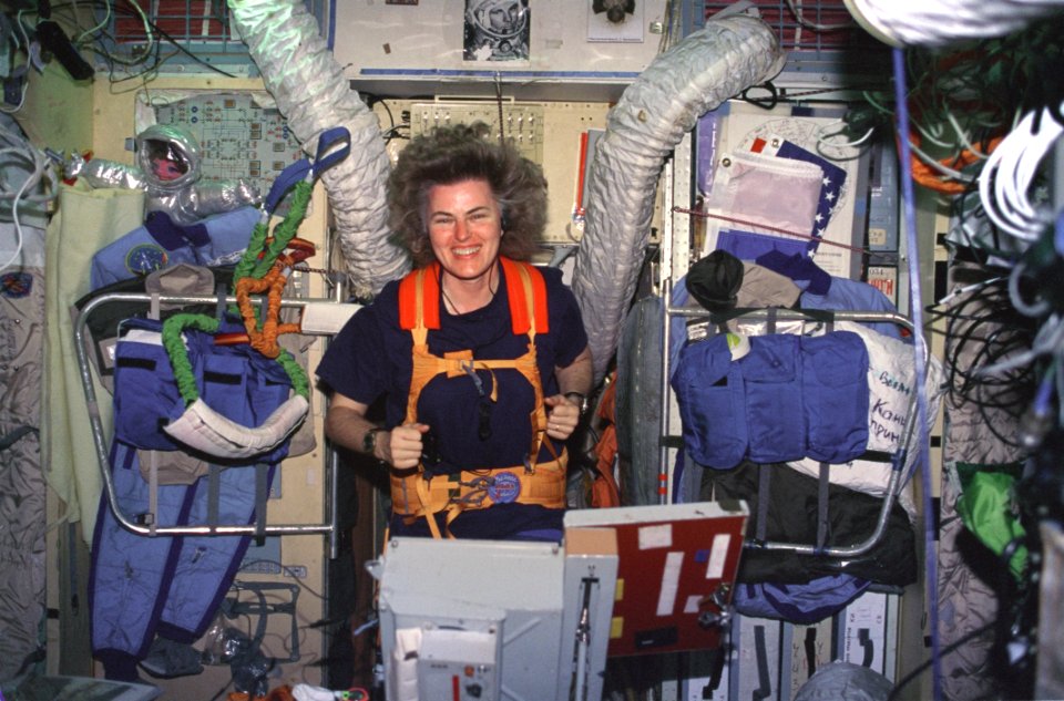 Lucid On Treadmill In Russian Mir Space Station