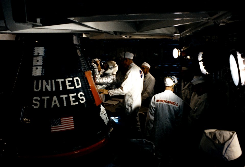 Cooper Climbs Into Capsule