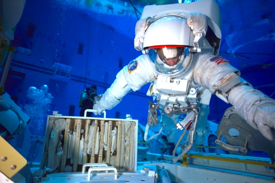 Janet Kavandi Spacewalk Practice