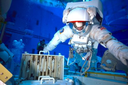 Janet Kavandi Spacewalk Practice photo