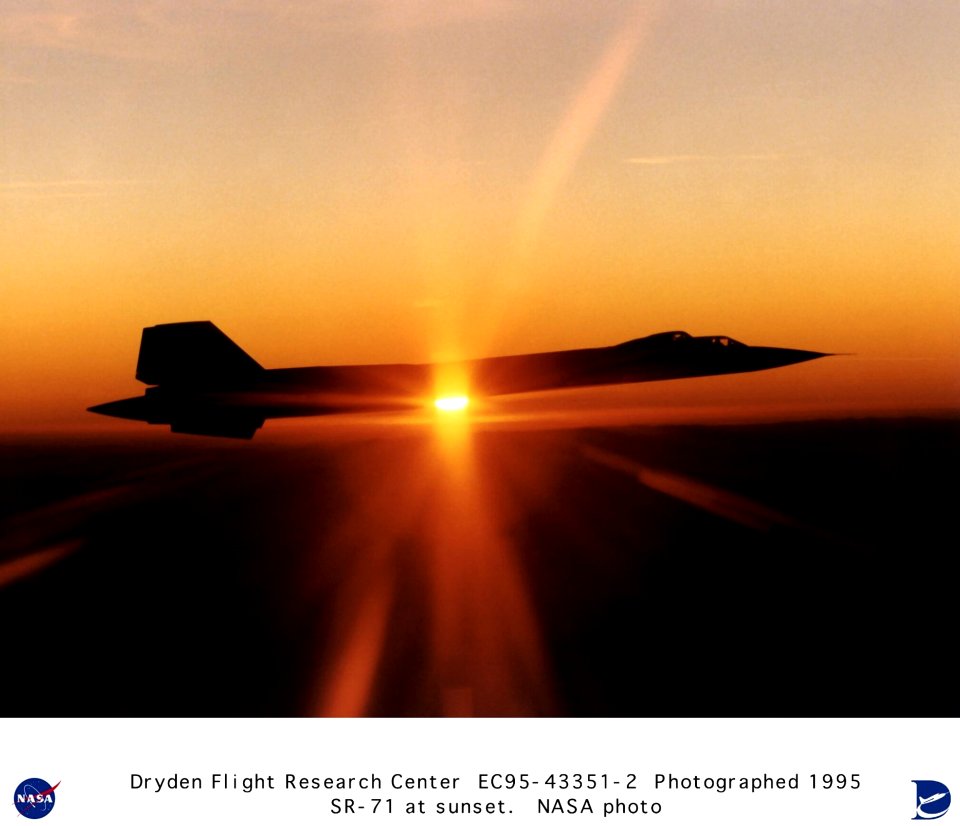 SR-71B - Mach 3 Trainer In Flight At Sunset
