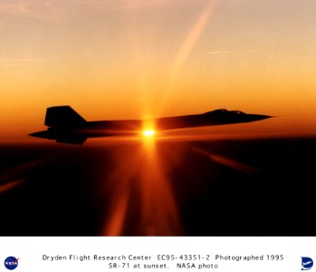 SR-71B - Mach 3 Trainer In Flight At Sunset photo