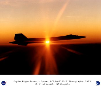 SR-71B - Mach 3 Trainer In Flight At Sunset