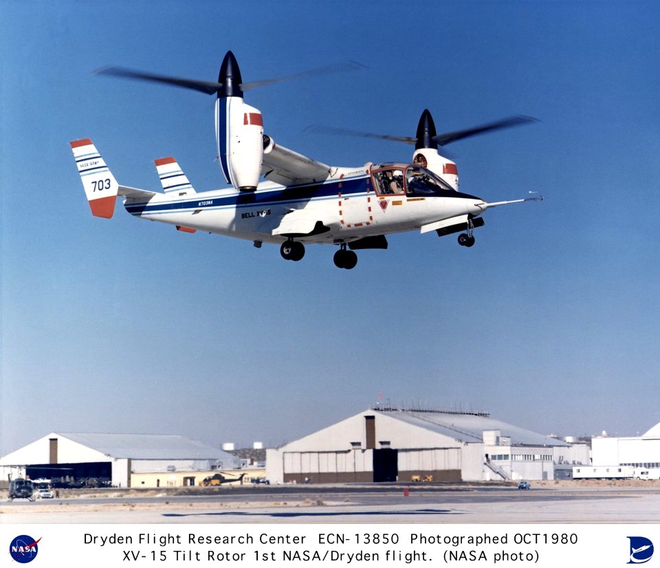 XV-15 Tilt Rotor Takeoff - First NASA Dryden Flight