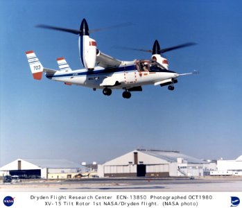 XV-15 Tilt Rotor Takeoff - First NASA Dryden Flight
