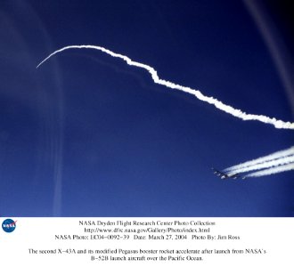 The Second X-43A Hypersonic Research Aircraft And Its Modified Pegasus Booster Rocket Accelerate photo