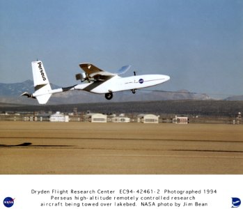 Perseus A High Altitude Remotely Piloted Aircraft Being Towed In Flight photo