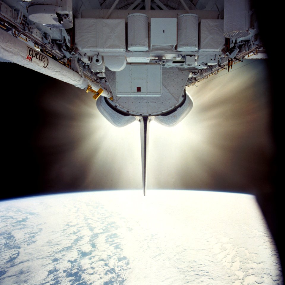 OMS Engine Firing During STS-7