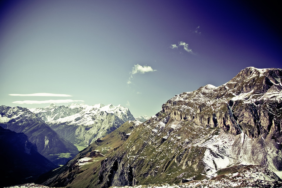 Hiking snow mountain view