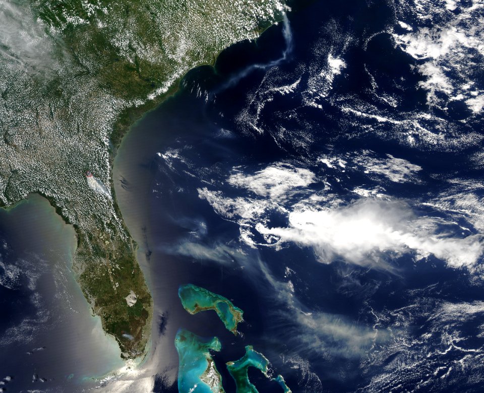 Smoke From The Honey Prairie And Pains Bay Fires Atlantic Ocean