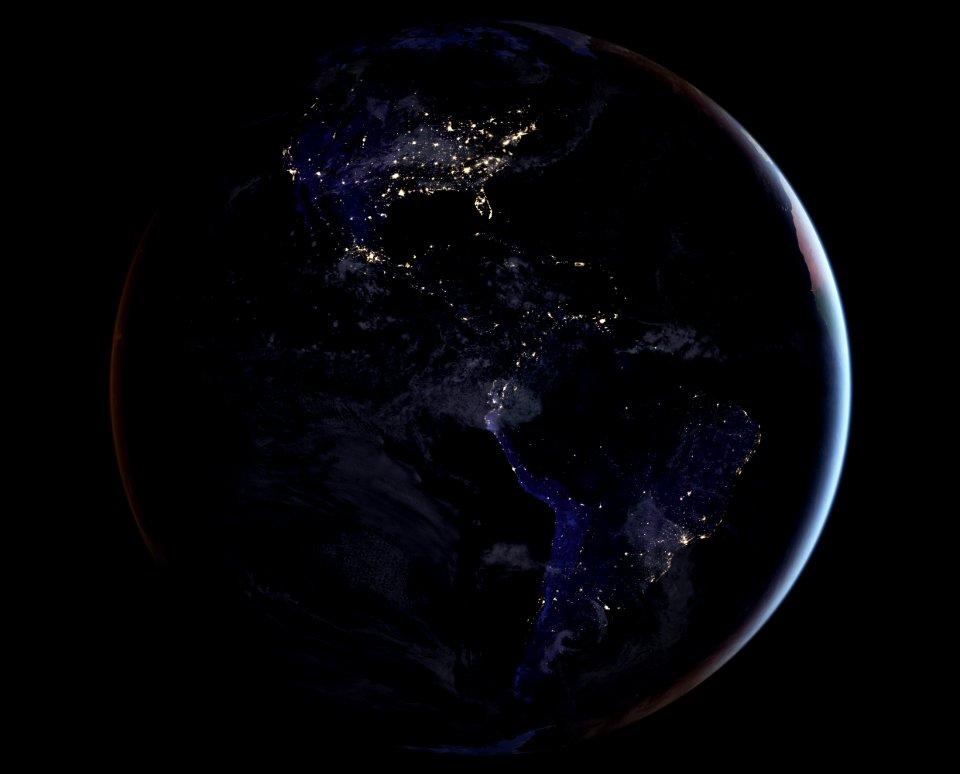 Full-Hemisphere Views Of Earth At Night