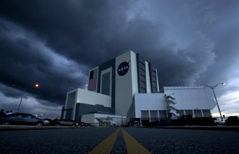 Storm Clouds Roll In Over The Vehicle Assembly Building