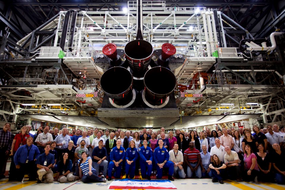 STS-135 Crew Equipment Interface Test Group Photo