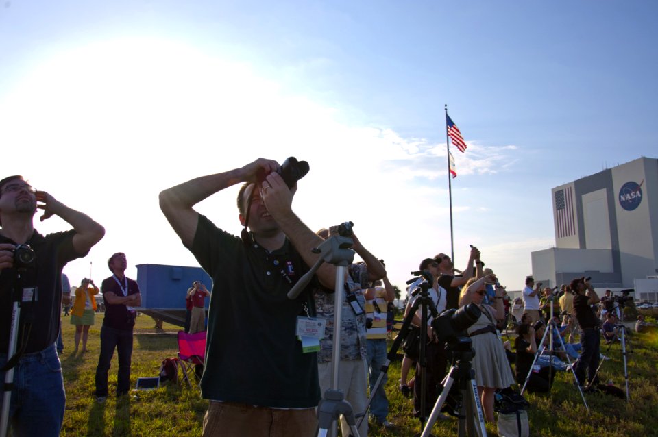 STS-133 Launch - Press Site Perspective