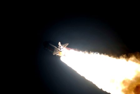 Endeavour Launches Into The Night On STS-123