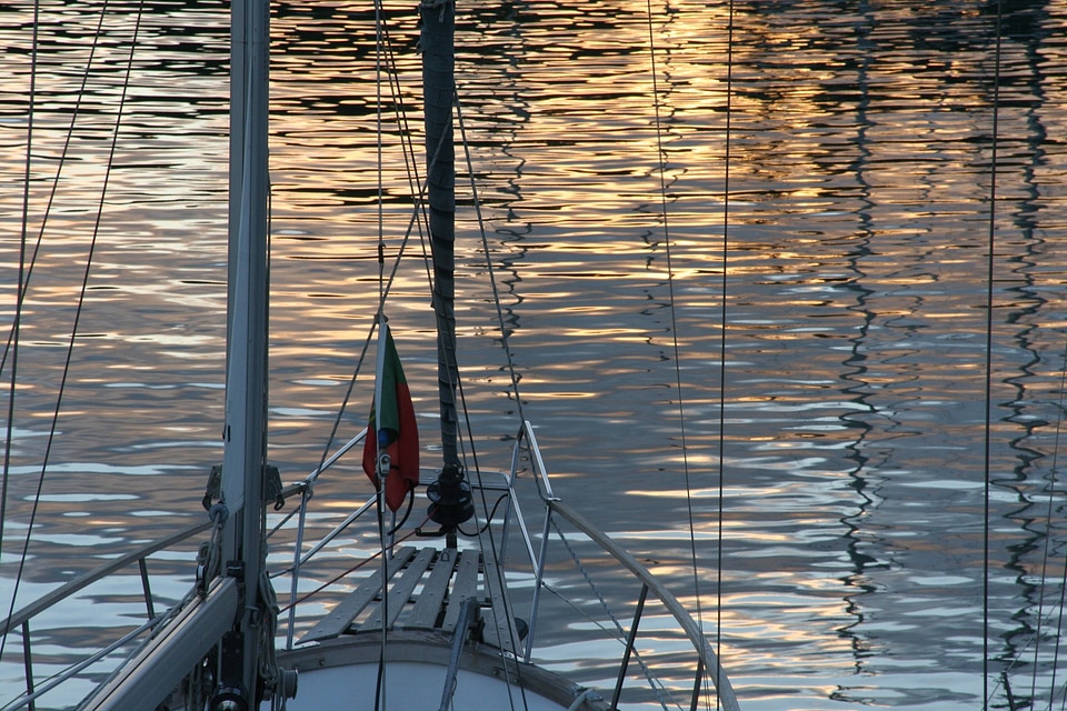Boats reflections water