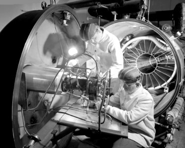 Ion Engine Being Installed In High Vacuum Tank