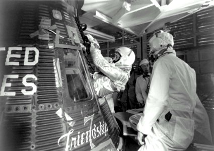 John Glenn Enters His Friendship 7 Capsule